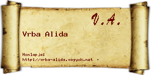 Vrba Alida névjegykártya